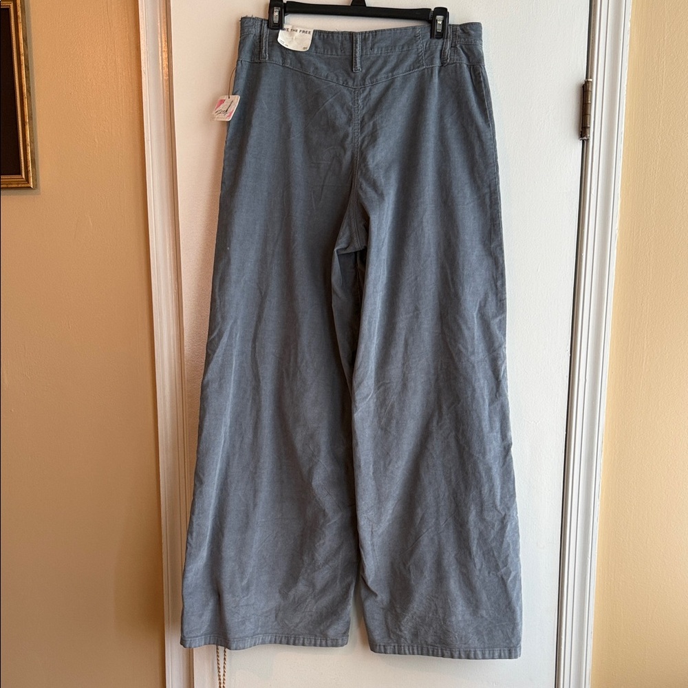 Free People Slate Gray Libre Wide-Leg Flare Cords 31 NWT - Picture 8 of 12